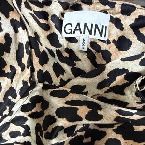 Ganni Leopard Print Long Dress - M